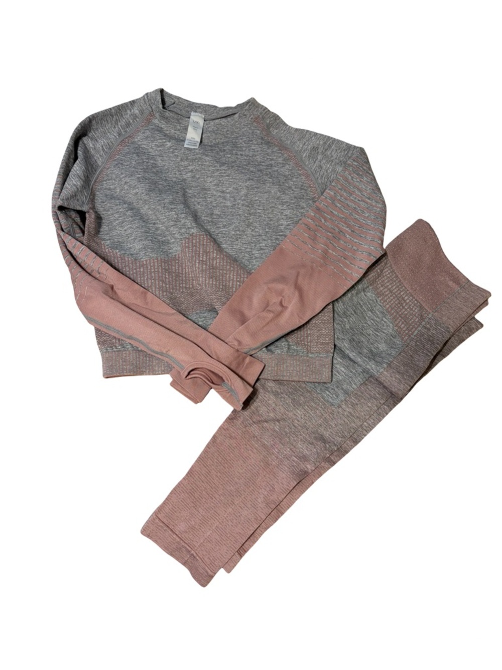 Amazon Women's Gray and Dusty Rose Seamless Active Top